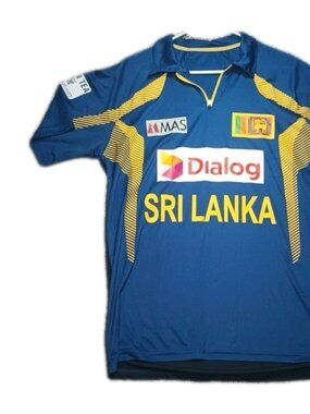 Sri Lanka Cricket Jersey Mens XL MAS Dialog Lions ODI Blue Yellow Short Sleeve